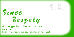 vince weszely business card